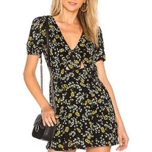 Free People Black Floral Mini Dress